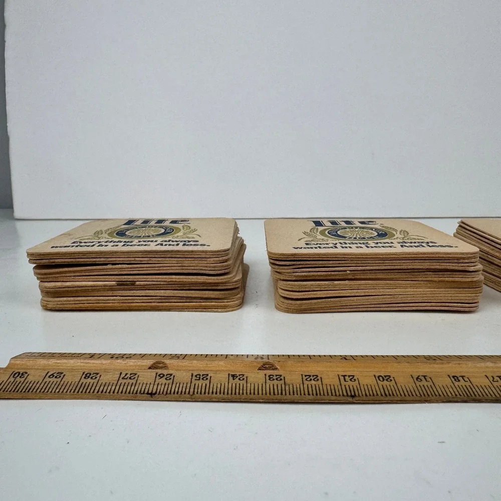 Vtg lot of 68 Miller Lite Thin Cardboard Beer Coaster Fine Pilsner Collect‎ READ
